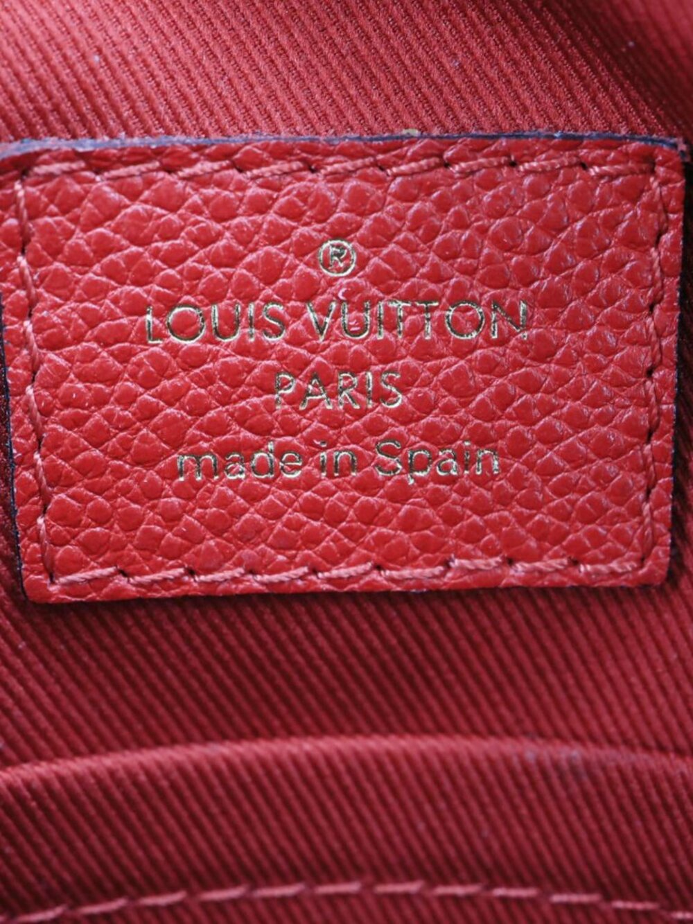 Louis Vuitton Saintonge Monogram Empreinte Leather Crossbody Bag Red - Picture 13 of 13